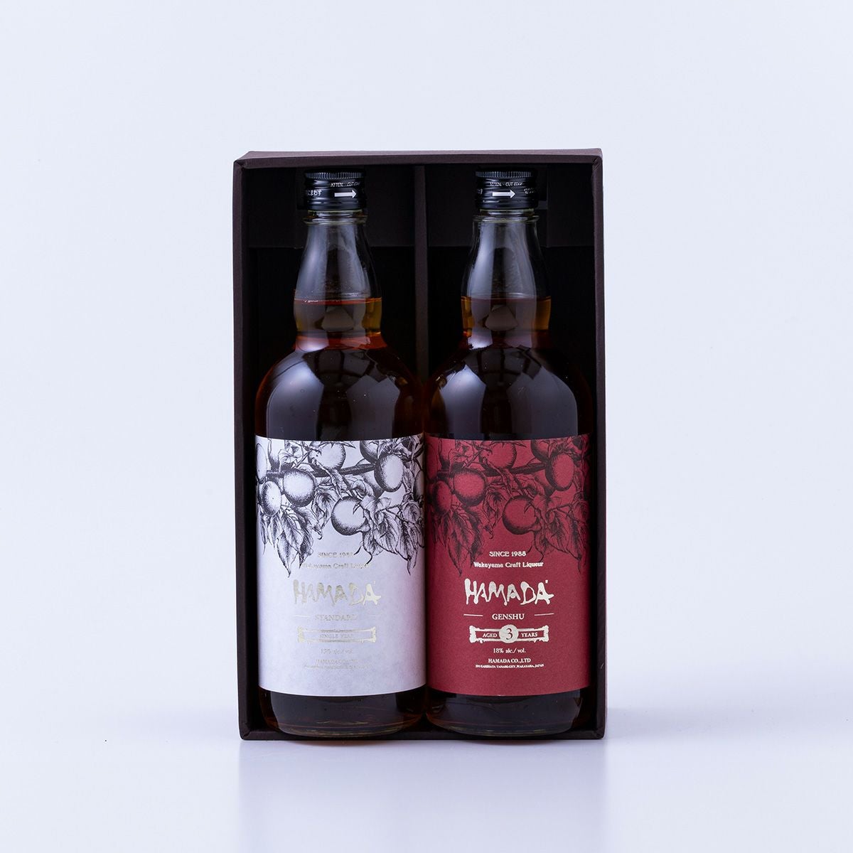 時を感じる本格梅酒セット 「HAMADA」赤ラベル＆白ラベル梅酒2本セット