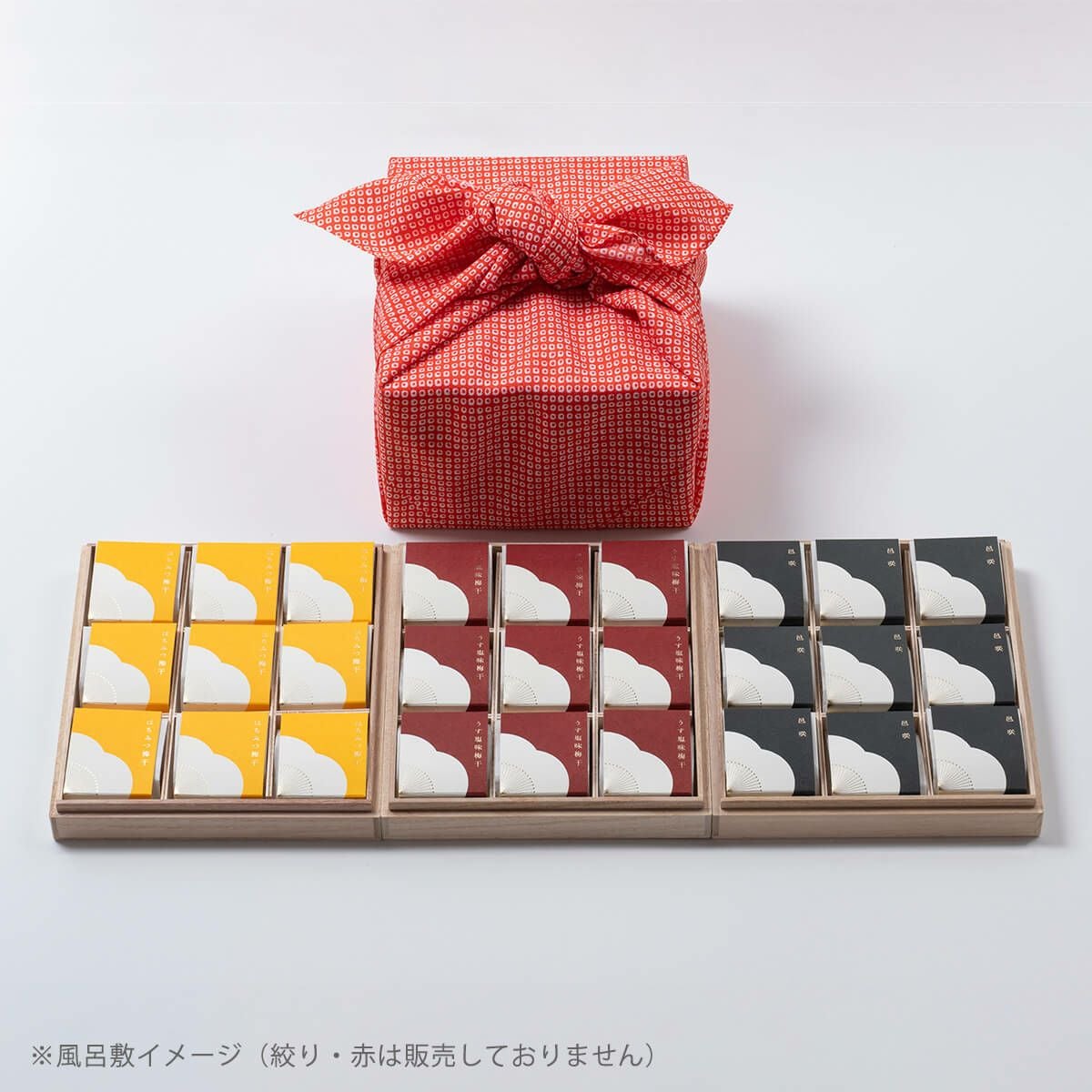 紀州南高梅 かさね三段風呂敷包み 梅干個包装3種　石神邑オンラインショップ