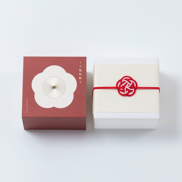 梅咲く木箱 うす塩味梅干 単品ギフト 250g水引き「梅結び」ラッピング　石神邑オンラインショップ